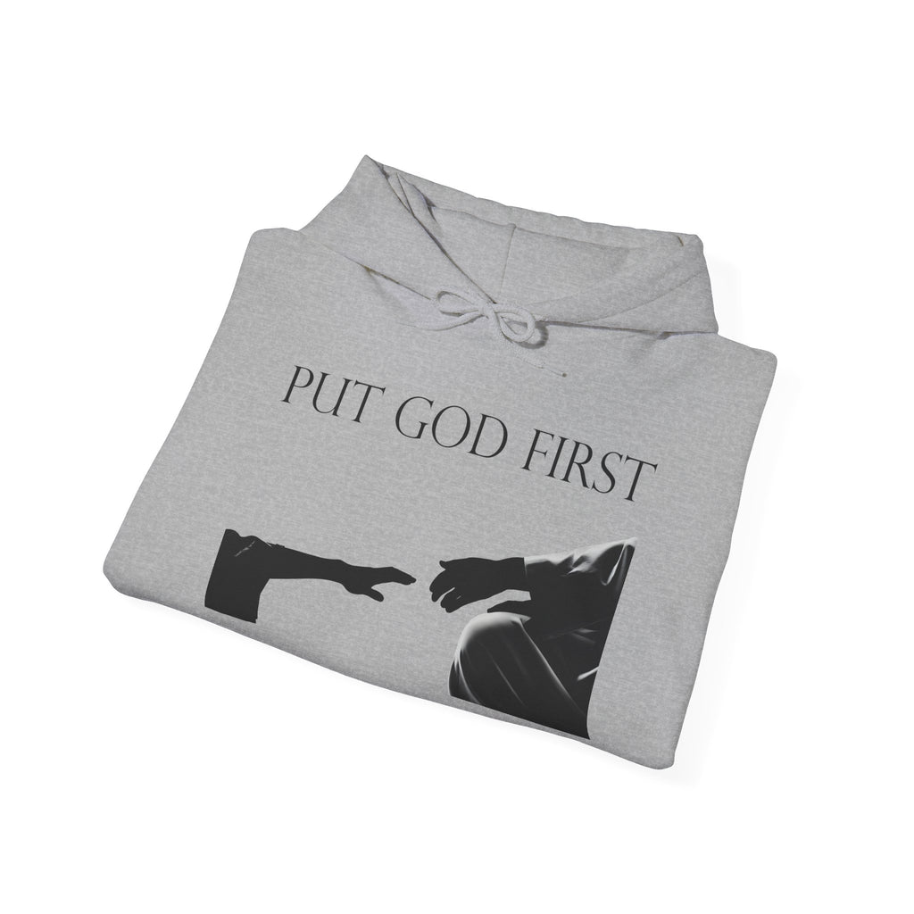 Put God First Hoodie – Inspirational Christian Faith Pullover