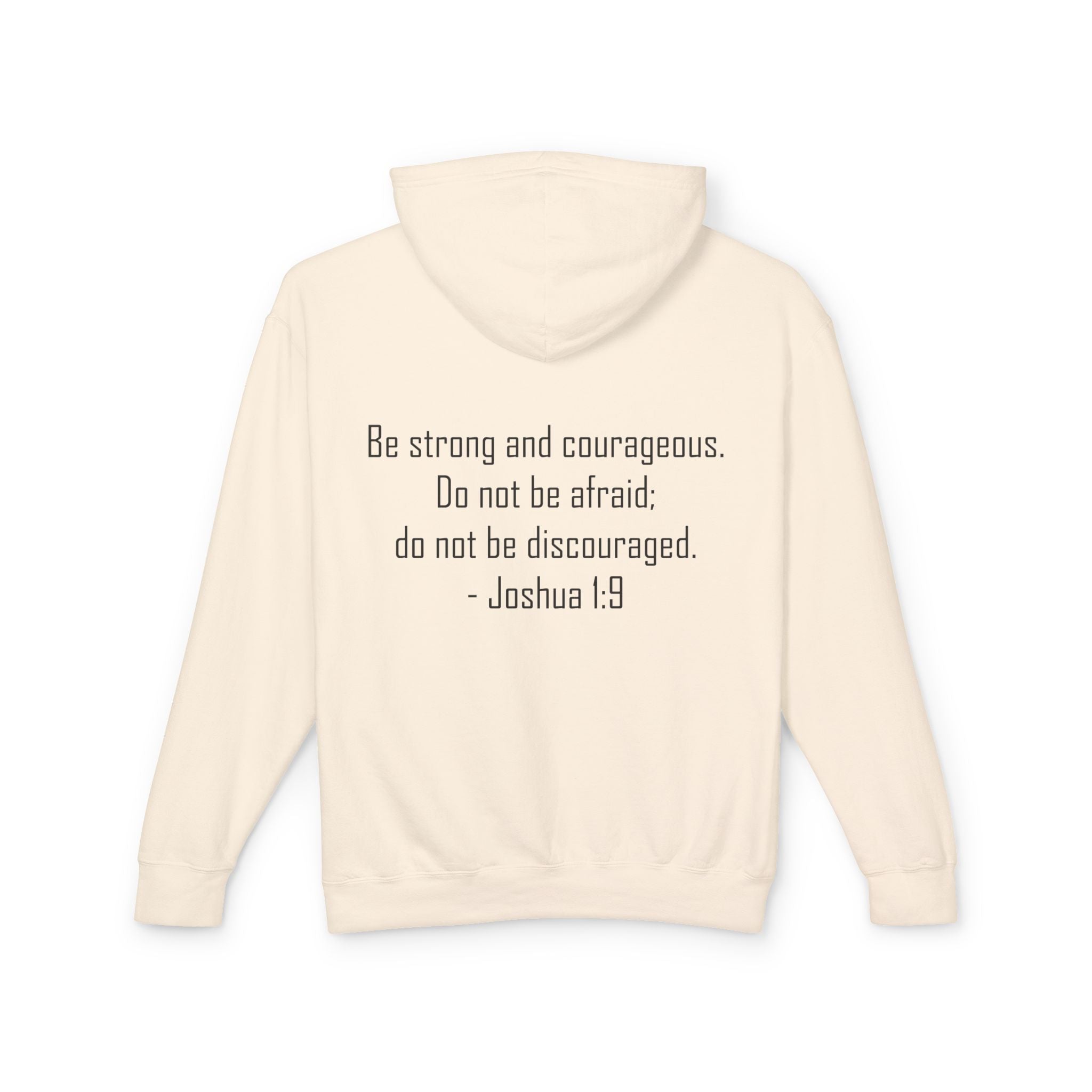True Believers of God Hoodie — Christian Cross Sweatshirt with Joshua 1:9 Inspirational Quote