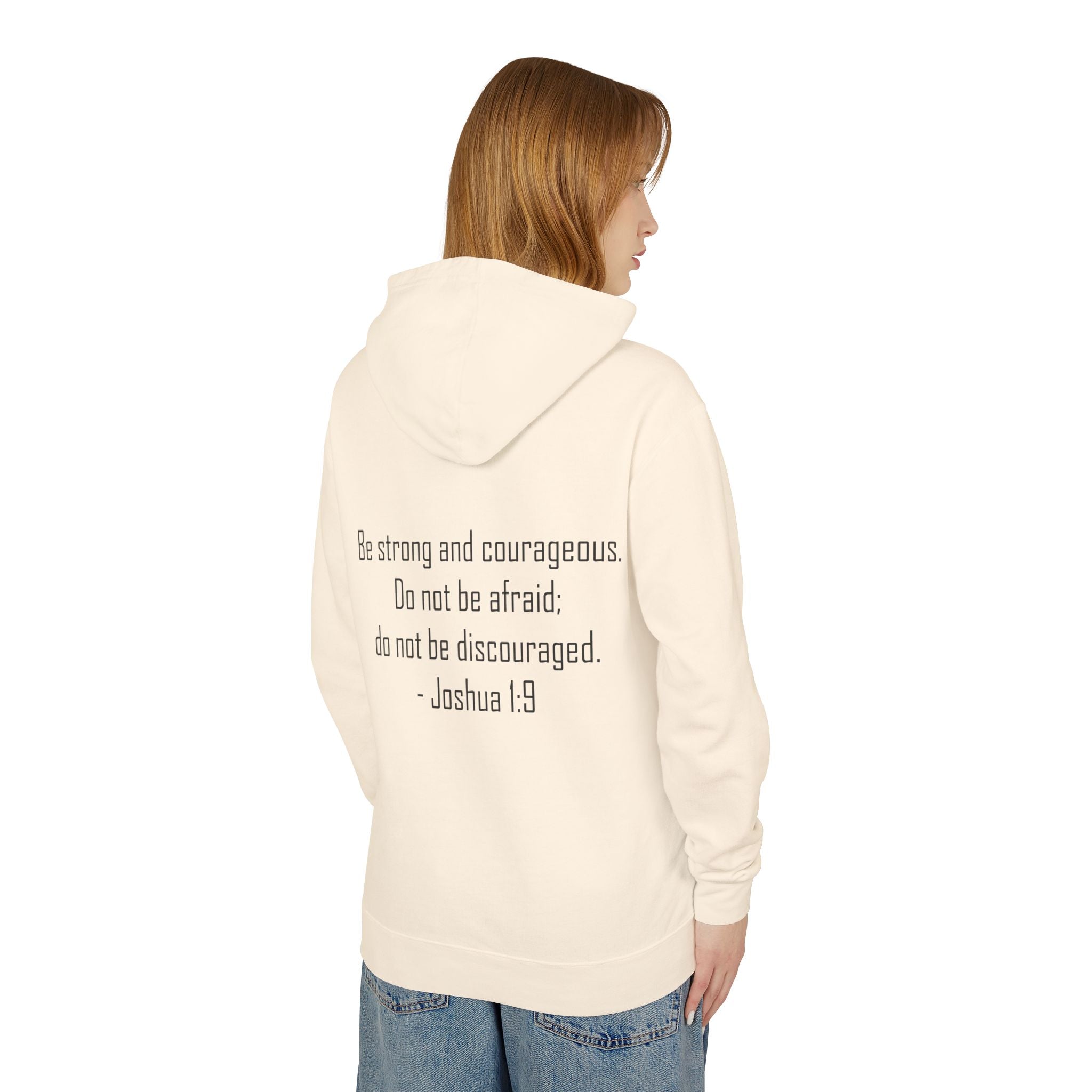 True Believers of God Hoodie — Christian Cross Sweatshirt with Joshua 1:9 Inspirational Quote