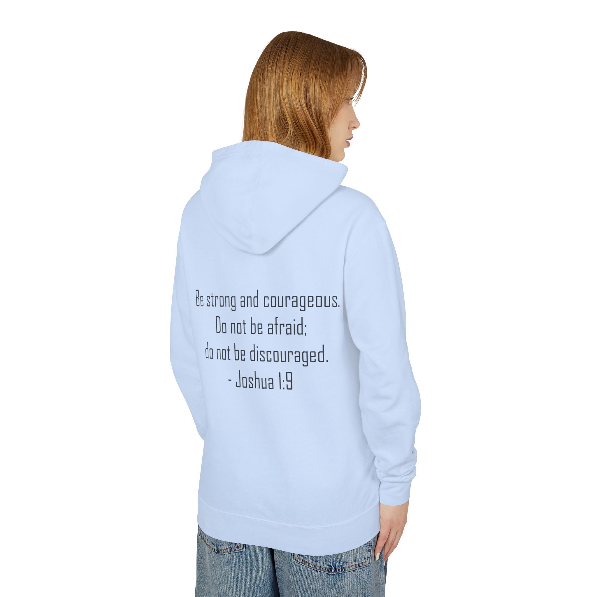 True Believers of God Hoodie — Christian Cross Sweatshirt with Joshua 1:9 Inspirational Quote