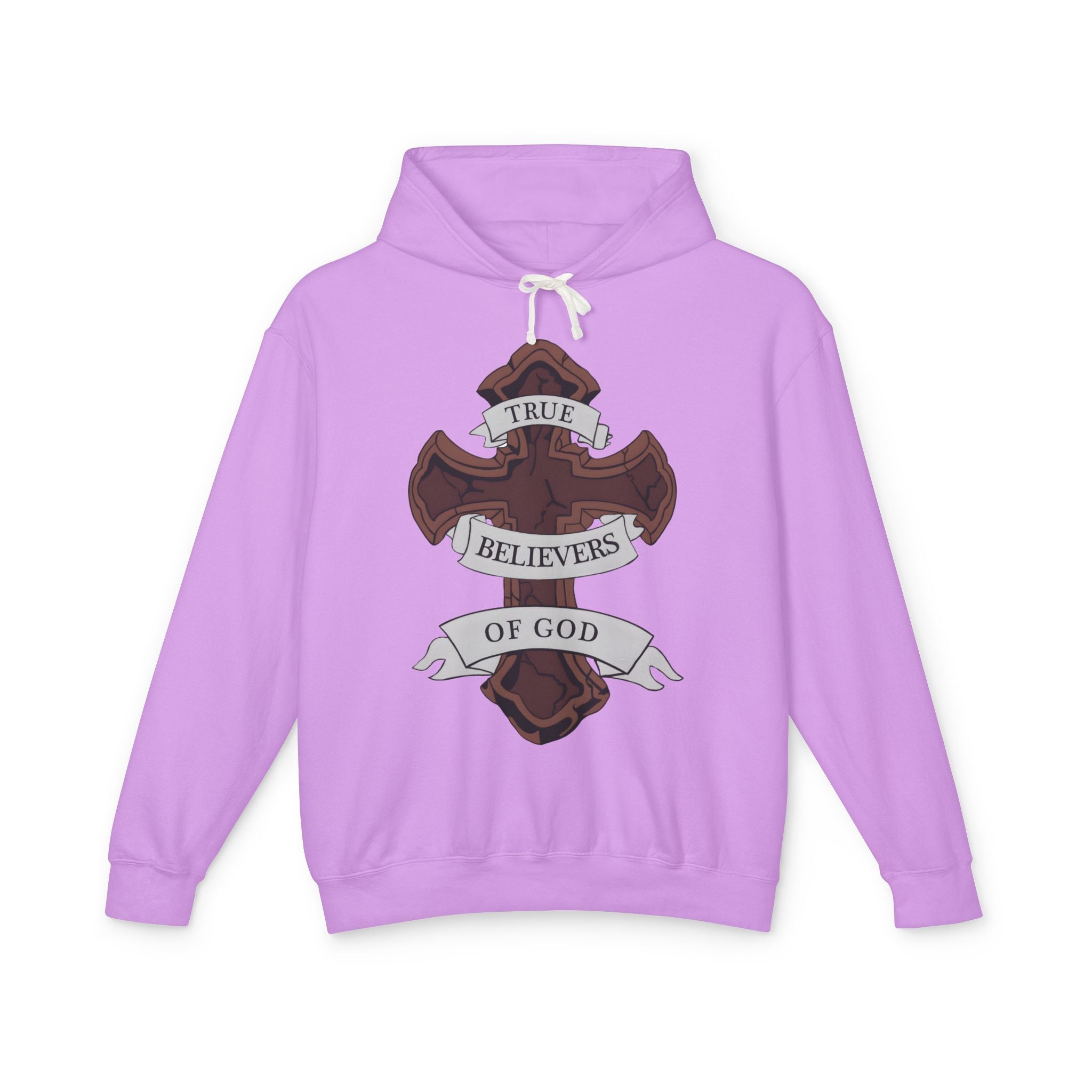 True Believers of God Hoodie — Christian Cross Sweatshirt with Joshua 1:9 Inspirational Quote