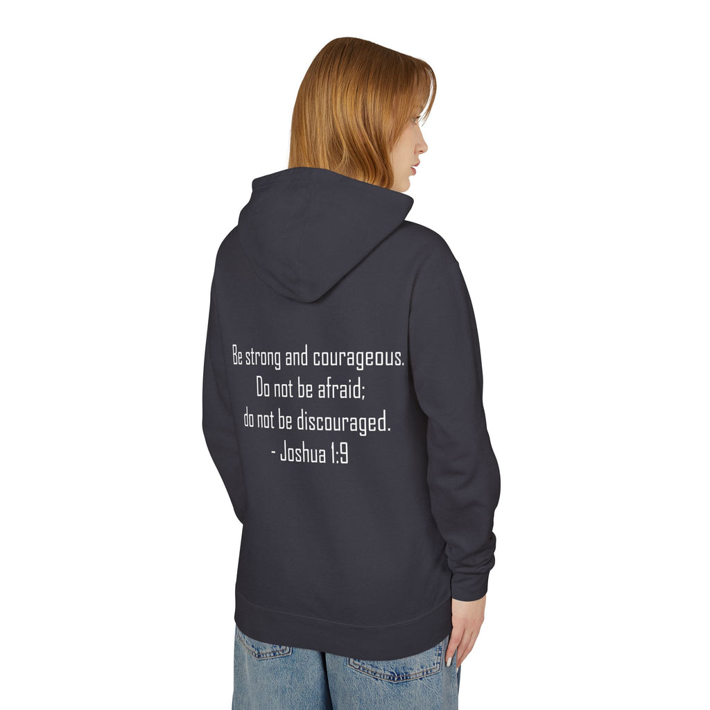 True Believers of God Hoodie — Christian Cross Sweatshirt with Joshua 1:9 Inspirational Quote